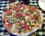 Micro-thin Crust Pizza with Artichokes, Tomatoes, Mushrooms, Italian Sausage