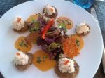 Crab Appetizer with Buckwheat Crepes in Quiberon, Brittany
